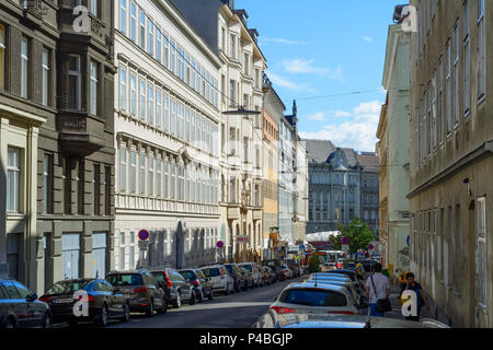 Vienne, street, 08 Skodagasse. Josefstadt, Wien, Autriche Banque D'Images