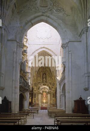 L'INTÉRIEUR DE LA IGLESIA DEL MONASTERIO DE SAN SALVADOR RECONSTRUIDA EN EL SIGLO XV. Emplacement : MONASTERIO DE SAN SALVADOR, ONA, Burgos, Espagne. Banque D'Images