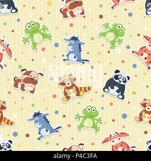 Motif animaux cartoon Illustration de Vecteur