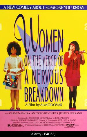 Titre original : MUJERES AL BORDE DE UN ATAQUE DE NERVIOS. Titre en anglais : LES FEMMES AU BORD DE LA dépression nerveuse. Directeur de film : Pedro Almodovar. Année : 1988. Credit : EL DESEO S.A. / Album Banque D'Images