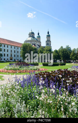 Kempten (Allgäu) (Duke-Abbots, Residenz' Residence), Eglise Saint Basilique Lorenz, parc Hofgarten, Schwaben, Allgäu, souabe, Bavière, Allemagne Banque D'Images