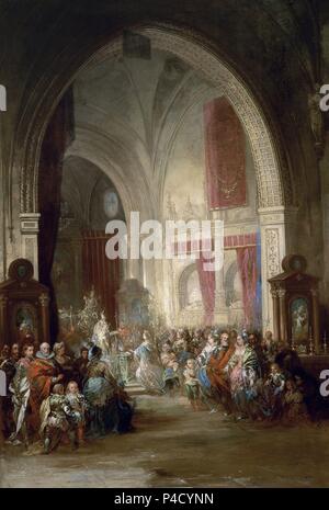 L'INTÉRIEUR DE LA CATEDRAL DE TOLEDO - HACIA 1850 - 160 X 108 cm - ROMANTICISMO ESPAÑOL. Auteur : Jenaro Pérez Villaamil (1807-1854). Emplacement : Museo del Prado-PINTURA, MADRID, ESPAGNE. Banque D'Images