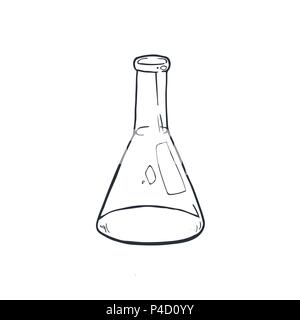Glass beaker sketch Illustration de Vecteur