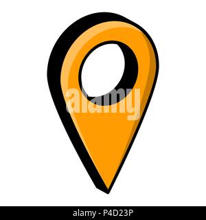 Broche pour la carte emplacement design vector isolated on white Illustration de Vecteur