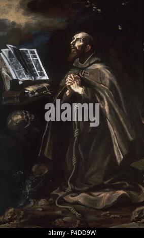 'Saint Pierre d'Alcantara', début du 17e siècle, baroque espagnol, huile sur toile, 169 cm x 111 cm, P03078. Auteur : Luis Tristan de Escamilla (ch. 1587-1624). Emplacement : Museo del Prado-PINTURA, MADRID, ESPAGNE. Banque D'Images