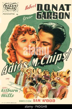 Titre original : Au revoir, M. CHIPS. Titre en anglais : Au revoir, M. CHIPS. Directeur du film : SAM WOOD. Année : 1939. Credit : M.G.M. / Album Banque D'Images