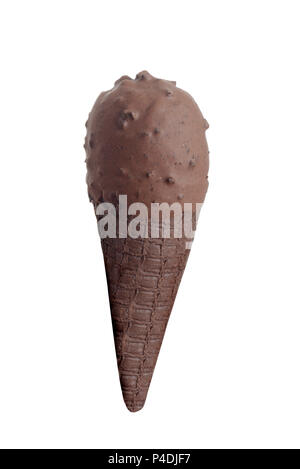 Cornet de crème glacée au chocolat Banque D'Images