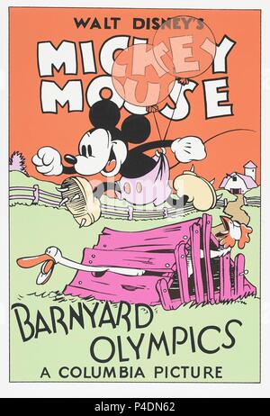 Description : Barnyard Olympics, 1932. Titre original : Divers : Mickey Mouse. Titre en anglais : Divers : Mickey Mouse. Année : 1932. Stars : Mickey Mouse. Credit : WALT DISNEY PICTURES / Album Banque D'Images