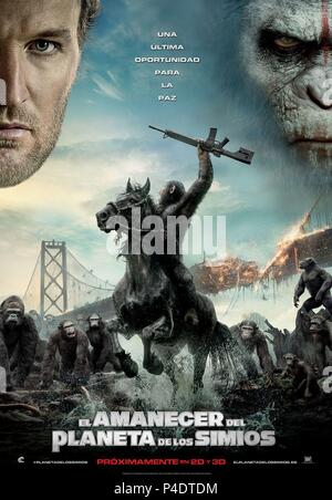 Titre original : l'AUBE DE LA PLANÈTE DES SINGES. Titre en anglais : l'AUBE DE LA PLANÈTE DES SINGES. Directeur du film : Matt Reeves. Année : 2014. Credit : CHERNIN ENTERTAINMENT / Album Banque D'Images