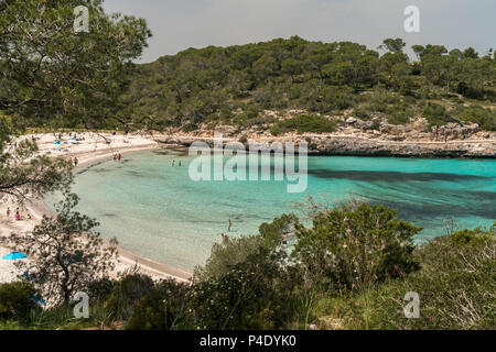 Strand S'Amarador im Naturpark Mondrago, Majorque, Baléares, Espagne | S'Amarador beach, Parc Naturel de Mondrago, Majorque, Îles Baléares, Espagne, Banque D'Images