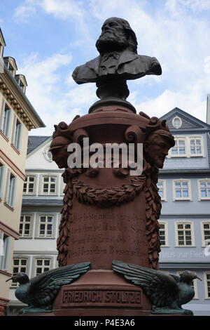 Stoltze-Brunnen, Stoltze Fontain, Hühnermarkt, Market Place, Dom-Römer-Projekt, Neue Frankfurter Altstadt, Old Town, Frankfurt am Main, Allemagne Banque D'Images