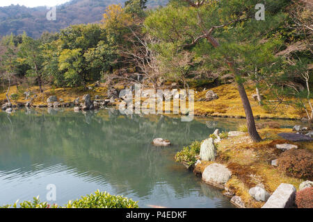 Le jardin Zen du temple tenryu-ji, Japon Kyoto Arashiyama Banque D'Images