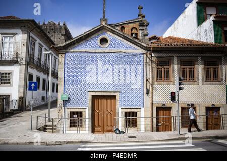 20.05.2018, Portugal, Porto : La façade richement décorée d'azulejos chapelle Capela do Senhor da Boa Nova. Dans le monde d'utilisation | Banque D'Images