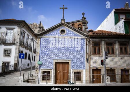 20.05.2018, Portugal, Porto : La façade richement décorée d'azulejos chapelle Capela do Senhor da Boa Nova. Dans le monde d'utilisation | Banque D'Images