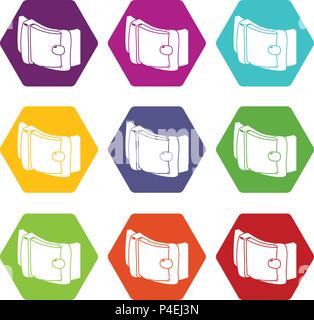 Ceinture hommes icons set 9 vector Illustration de Vecteur