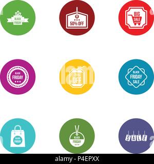Coupon code icons set, style plat Illustration de Vecteur