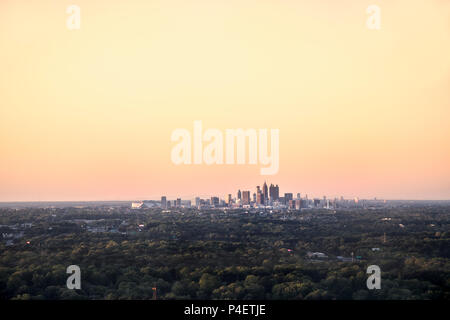 Skyline, d'Atlanta (Géorgie) à partir de l'air, USA Banque D'Images
