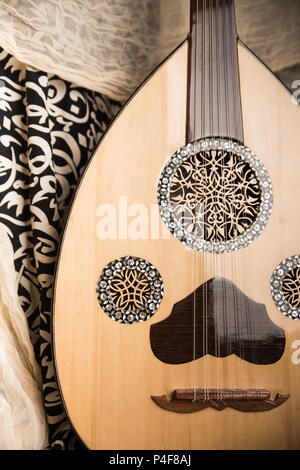 Instrument de musique arabe Oud closeup Banque D'Images