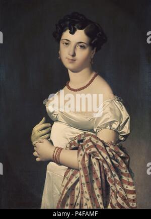 Madame Henri-Philippe-Joseph Panckouke - 1811 - 93x68 cm - Huile sur toile. Auteur : Jean Auguste Dominique Ingres (1780-1867). Lieu : MUSÉE DU LOUVRE-peintures, FRANCE. Aussi connu sous : RETRATO DE MADAME PANCKOUCKE. Banque D'Images