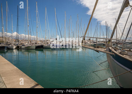 Bateaux dans le port de plaisance de Palma de Majorque, Espagne Banque D'Images