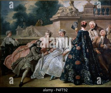 "La déclaration d'amour", 1731, huile sur toile. Auteur : François de Troy (1645-1730). Aussi connu sous : DECLARACION DE AMOR. Banque D'Images