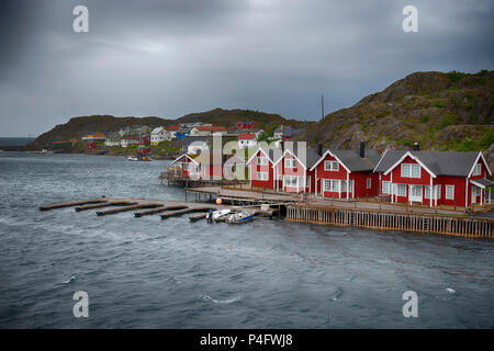 La population de l'île de Skrova, îles Lofoten, Norvège. Banque D'Images