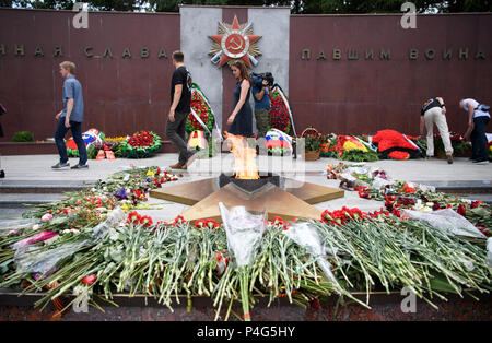 Sochi, Russie. 22 Juin, 2018. Le mémorial à Sotchi. GES/football/Coupe du monde 2018 : la Russie de gerbe à Sotchi, 22.06.2018/GES/soccer/football Worldcup 2018 Russie : Gerbe, Sochi, 22 juin 2018 | dans le monde entier : dpa Crédit/Alamy Live News Banque D'Images