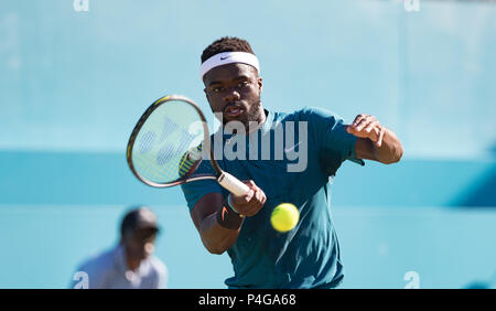 Frances Tiafoe des USA pendant la QF masculin à l'arbre de la fièvre (Championnats de Tennis Club Queens 2018) Jour 7 au Queen's Club, Londres, Angleterre le 22 juin 2018. Photo par Andy Rowland. Banque D'Images