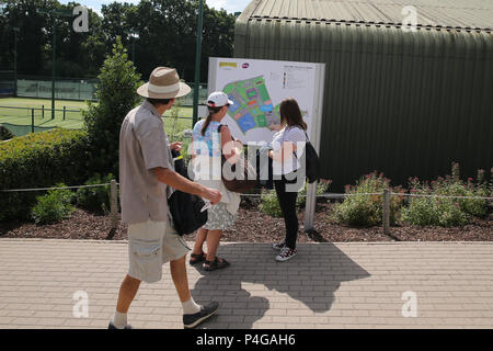 Scènes général autour des motifs au Prieuré en avant de jouer. club Nature Valley Classic 2018, International Women's tennis, jour 5 à l'Edgbaston Priory Club à Birmingham, en Angleterre, le vendredi 22 juin 2018. Photos par Andrew Verger/Alamy Live News Banque D'Images