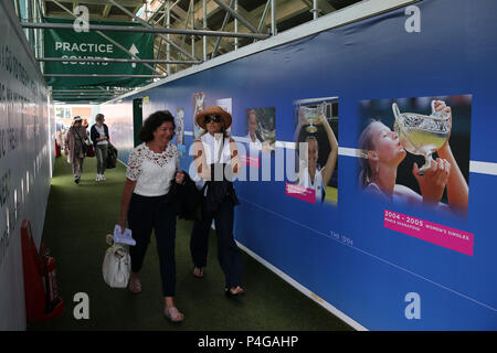 Scènes général autour des motifs au Prieuré en avant de jouer. club Nature Valley Classic 2018, International Women's tennis, jour 5 à l'Edgbaston Priory Club à Birmingham, en Angleterre, le vendredi 22 juin 2018. Photos par Andrew Verger/Alamy Live News Banque D'Images