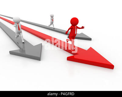 Chef de la concurrence, concept de leadership. 3d illustration Banque D'Images