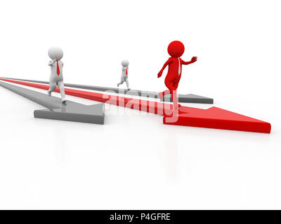 Chef de la concurrence, concept de leadership. 3d illustration Banque D'Images