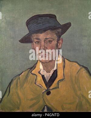 Portrait d'Armand Roulin - 1888 - 65x54,1 cm - Huile sur toile. Auteur : Vincent van Gogh (1853-1890). Lieu : Musée Folkwang, Essen, Allemagne. Aussi connu sous : RETRATO DE ARMAND ROULIN A LA EDAD DE 17 años. Banque D'Images