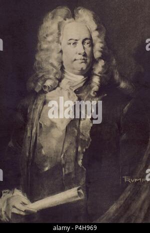 GEORGE FEDERICK Händel (1685-1759) - compositeur ALEMAN. Auteur : TRUMPF. Banque D'Images