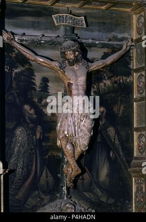 CRISTO DE LAS BATALLAS - SIGLO XIII - GOTICO ESPAÑOL. Emplacement : CATEDRAL-intérieur, Palencia, Espagne. Banque D'Images
