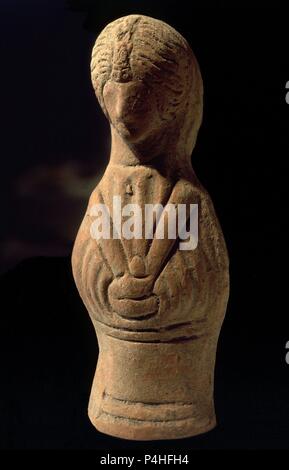 FIGURA TERRACOTA ROMANA. Emplacement : MUSEO DE ARQUEOLOGIA de Cadix, Andalousie, espagne. Banque D'Images