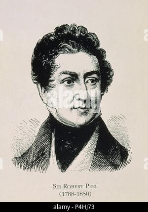 SIR ROBERT PEEL (1788-1850) - PRIMER MINISTRO DEL REINO UNIDO. Banque D'Images