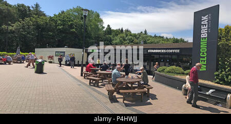 Pause bienvenue, Michaelwood Services - GL11 6DD Banque D'Images