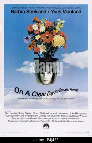 Titre original : par temps clair, ON PEUT VOIR POUR TOUJOURS. Titre en anglais : par temps clair, ON PEUT VOIR POUR TOUJOURS. Directeur de film : Vincente Minnelli. Année : 1970. Credit : PARAMOUNT PICTURES / Album Banque D'Images