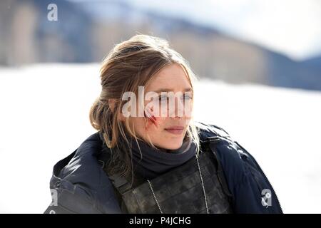 Titre original : WIND RIVER. Titre en anglais : WIND RIVER. Directeur de film : TAYLOR SHERIDAN. Année : 2017. Stars : ELIZABETH OLSEN. Tension : Crédit photos / Album Banque D'Images