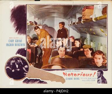 Titre original : tristement célèbre. Titre en anglais : tristement célèbre. Film Réalisateur : Alfred Hitchcock. Année : 1946. Credit : RKO Radio Pictures / Album Banque D'Images