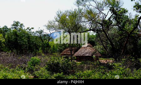 Paysage du Village de tribu Hamar près de Turmi , Éthiopie Banque D'Images