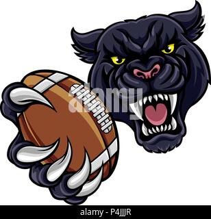 Football américain des Black Panthers, Mascot Illustration de Vecteur