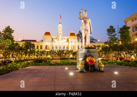 Ho Chi Minh Ville ou Saigon Hôtel de ville ou au siège social du Comité est un bâtiment de style colonial français à Ho Chi Minh, Vietnam Banque D'Images