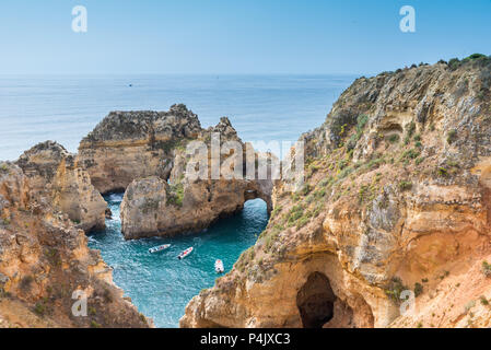 Le Farol da Ponta da Piedade - belle côte du Portugal, Algarve Banque D'Images