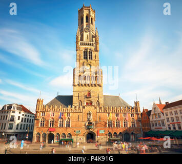 La tour du beffroi de Bruges, ou Belfort, Belgique Banque D'Images