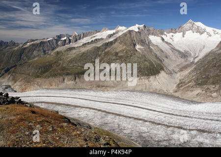 Glacier Aletsch arena montagne Alpes en Suisse Banque D'Images