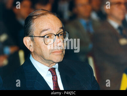 ALAN GREENSPAN 1997 L'économiste et président de la Réserve fédérale des États-Unis Banque D'Images