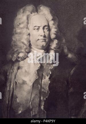 GEORGE FEDERICK Händel (1685-1759) - compositeur ALEMAN. Auteur : TRUMPF. Banque D'Images