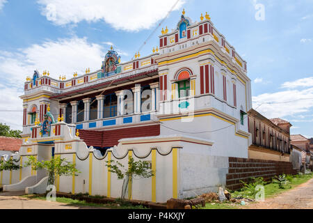 Chettinad mansion à Kanadukathan. Chettiars étaient riches, 19ème siècle, les commerçants et banquiers de la région de Chettinad, Tamil Nadu, Inde. Banque D'Images